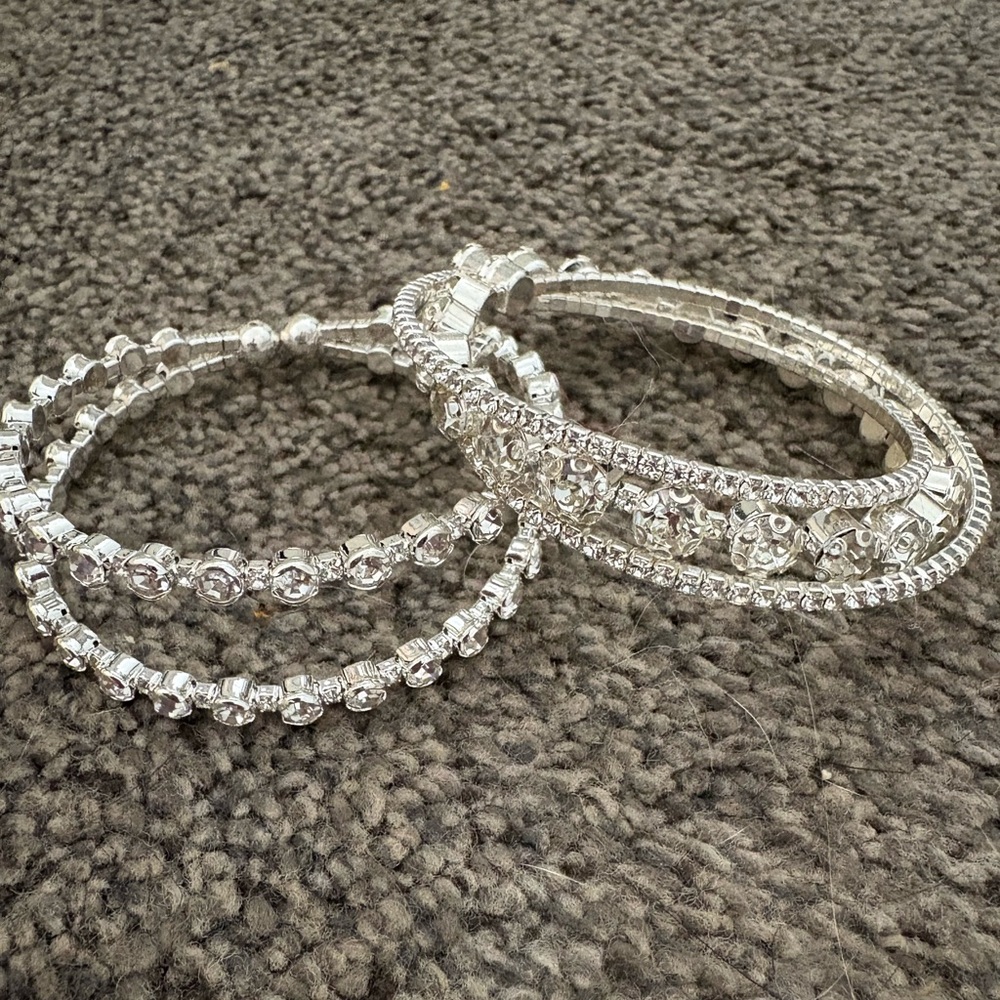 Elegant Silver Bangle Set
